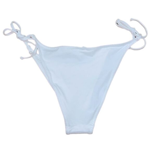 NWT SKIMS Denim Swim Dippy Tie Cheeky Bikini Swim Bottom In Light Blue - Picture 5 of 7